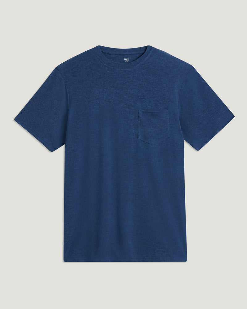 Men's Bamboo Flex Pocket Tee - Heather True Navy