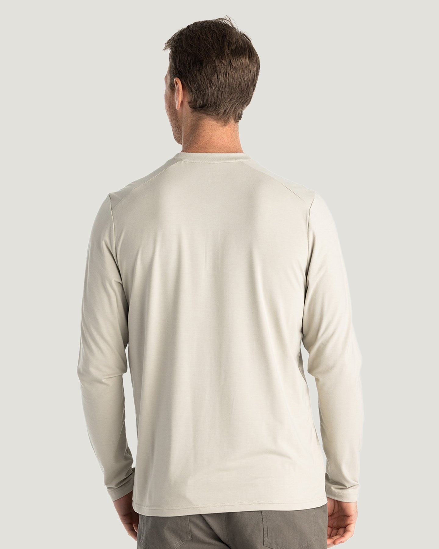 Men's Bamboo Flex Long Sleeve Henley - Sandstone