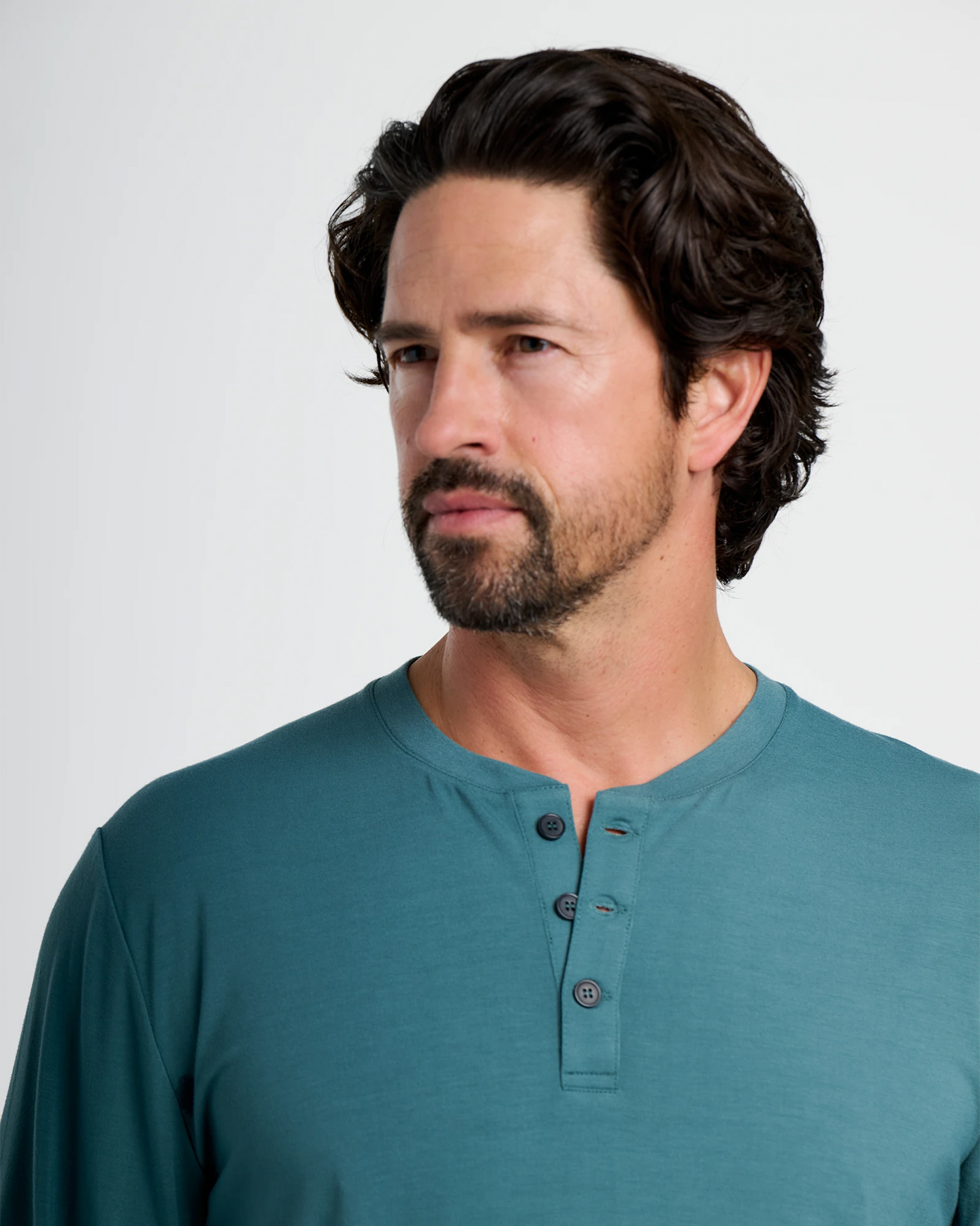 Men's Bamboo Flex Long Sleeve Henley - Sea Pine
