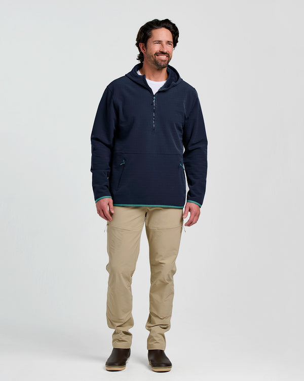 Men's Gridback Fleece Anorak Hoodie - Deep Navy