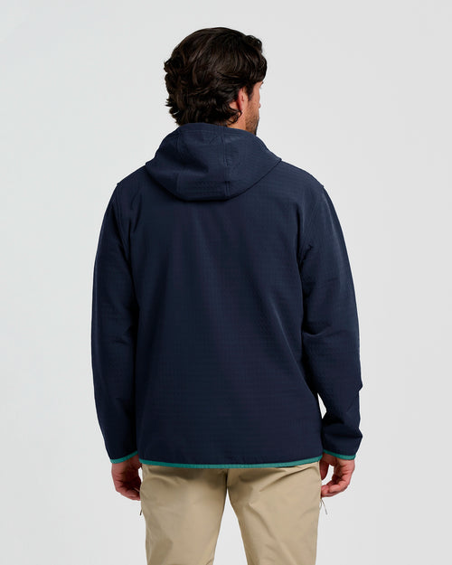 Men's Gridback Fleece Anorak Hoodie - Deep Navy