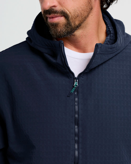 Men's Gridback Fleece Anorak Hoodie - Deep Navy