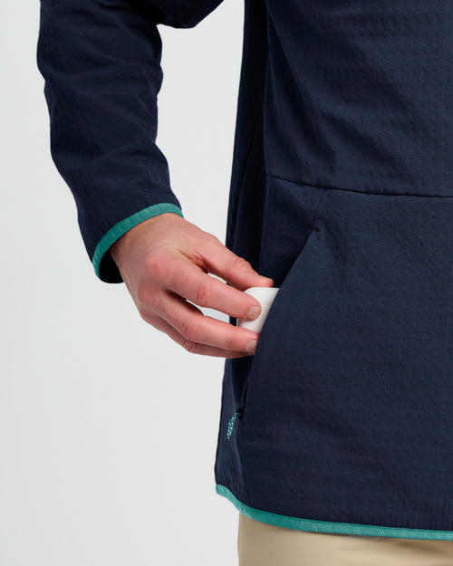 Men's Gridback Fleece Anorak Hoodie - Deep Navy