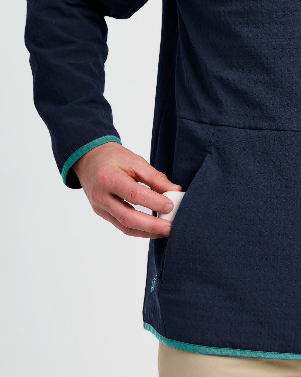 Men's Gridback Fleece Anorak Hoodie - Deep Navy