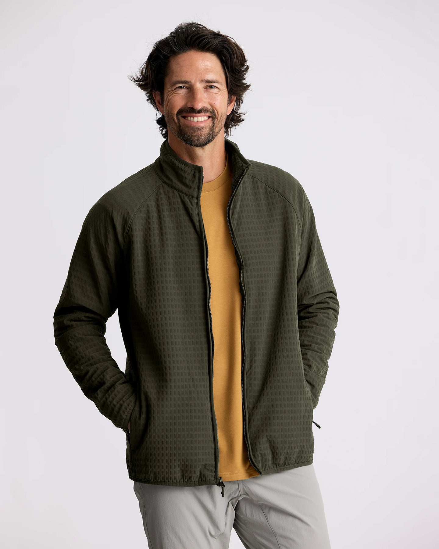 Men's Gridback Fleece Jacket - Dark Forest