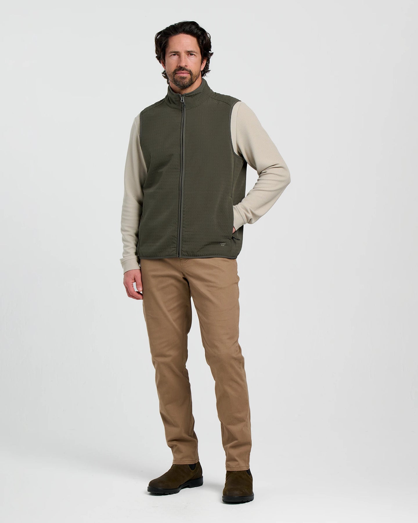 Men's Gridback Fleece Vest - Dark Forest