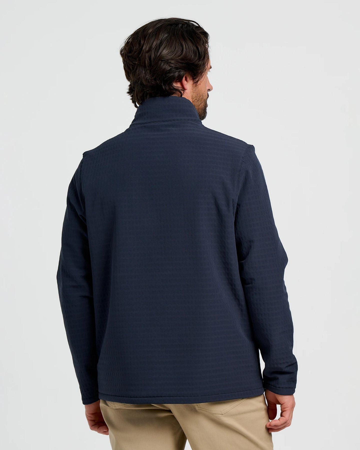Men's Gridback Fleece Snap Pullover - Deep Navy