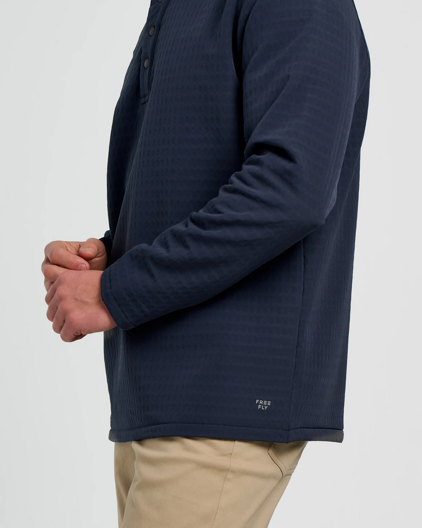 Men's Gridback Fleece Snap Pullover - Deep Navy