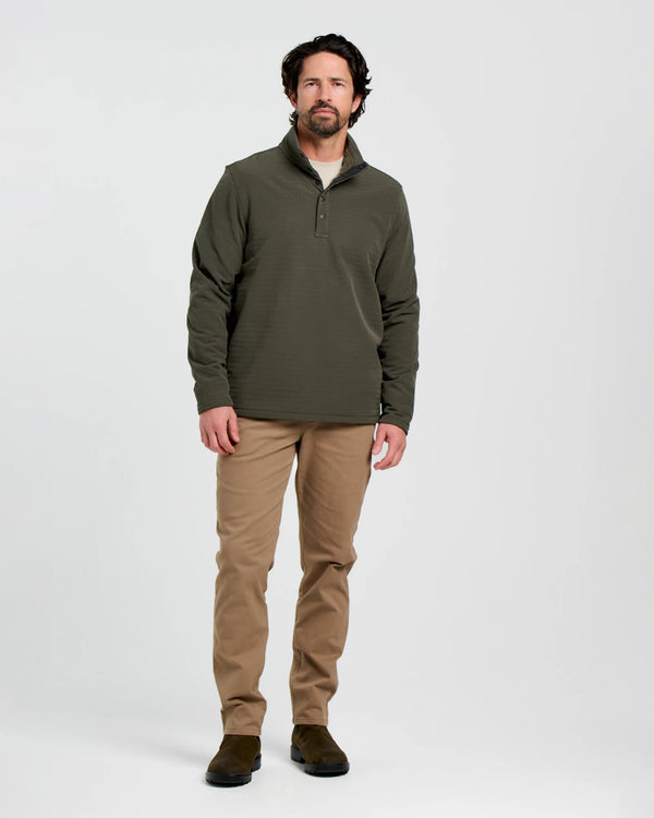 Men's Gridback Fleece Snap Pullover - Dark Forest