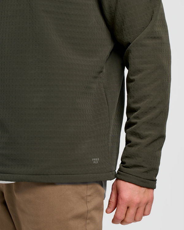 Men's Gridback Fleece Snap Pullover - Dark Forest
