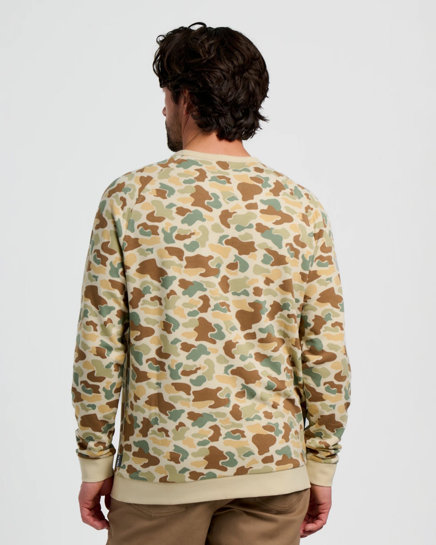 Men's Bamboo Lightweight Fleece Crew - Vintage Camo