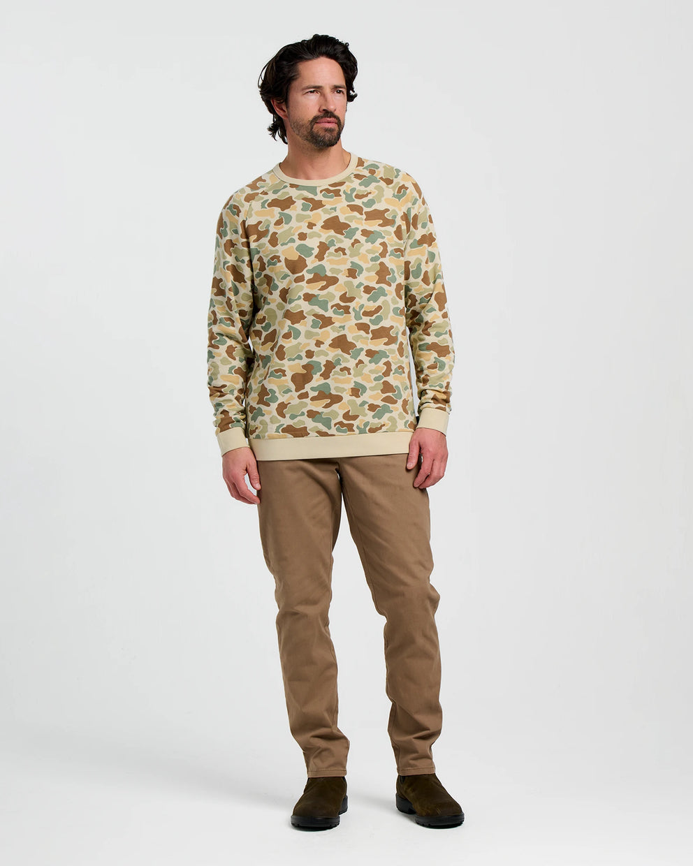 Men's Bamboo Lightweight Fleece Crew - Vintage Camo
