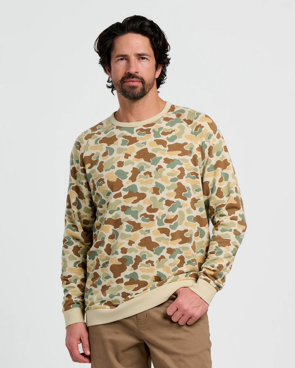 Men's Bamboo Lightweight Fleece Crew - Vintage Camo