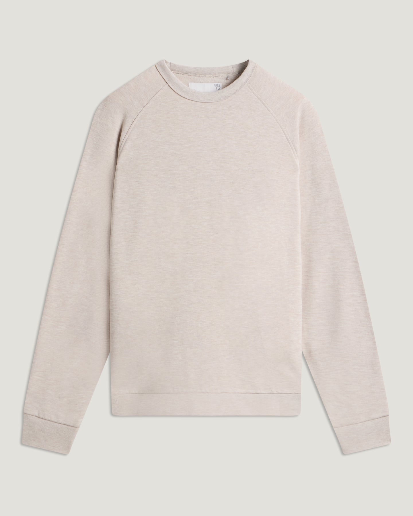 Men's Bamboo Lightweight Fleece Crew - Heather Desert Tan