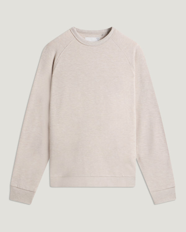 Men's Bamboo Lightweight Fleece Crew - Heather Desert Tan