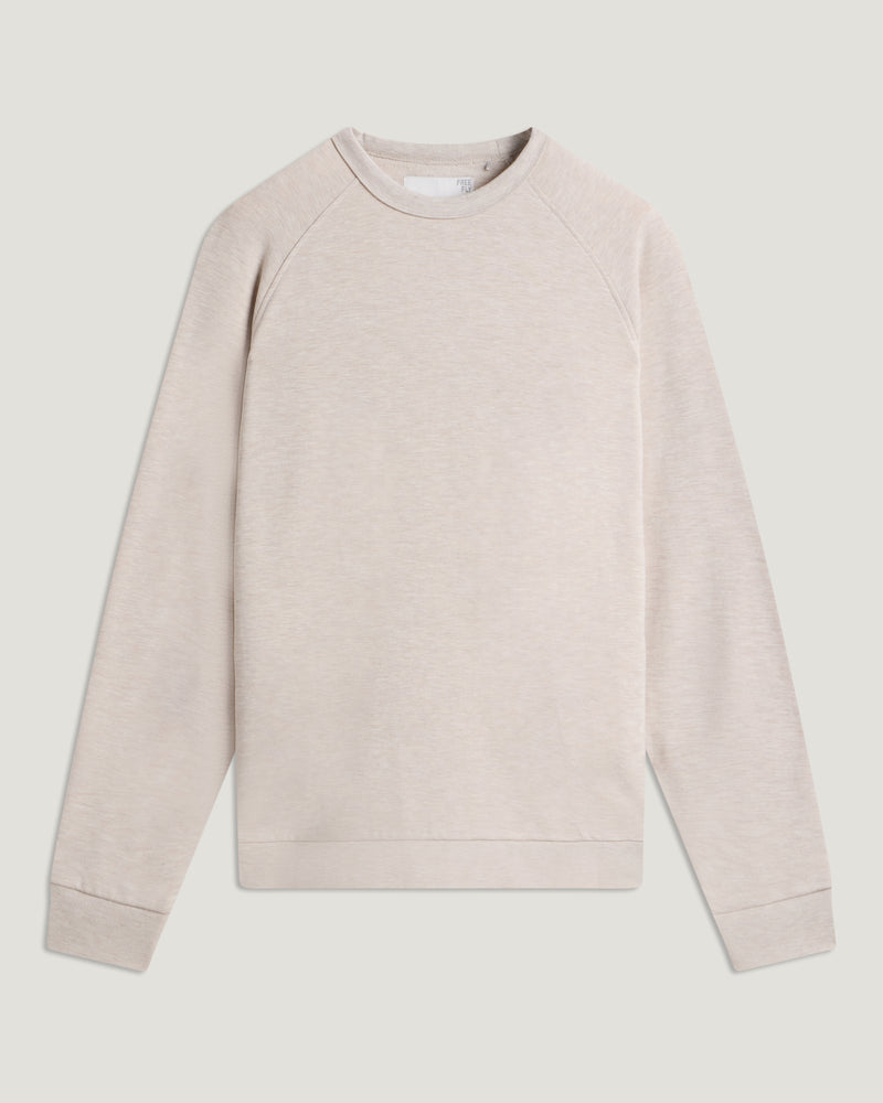 Men's Bamboo Lightweight Fleece Crew - Heather Desert Tan