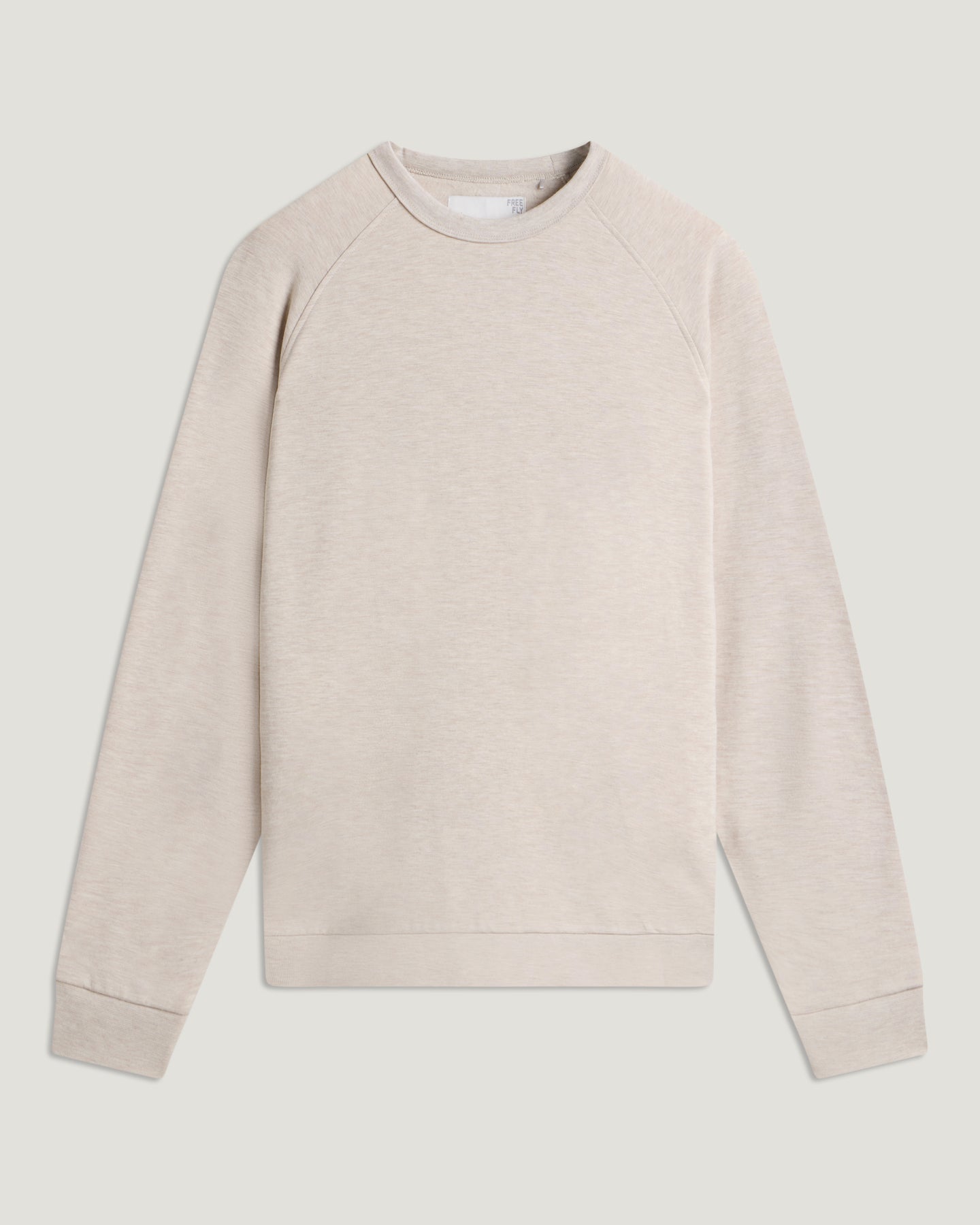 Men's Bamboo Lightweight Fleece Crew - Heather Desert Tan