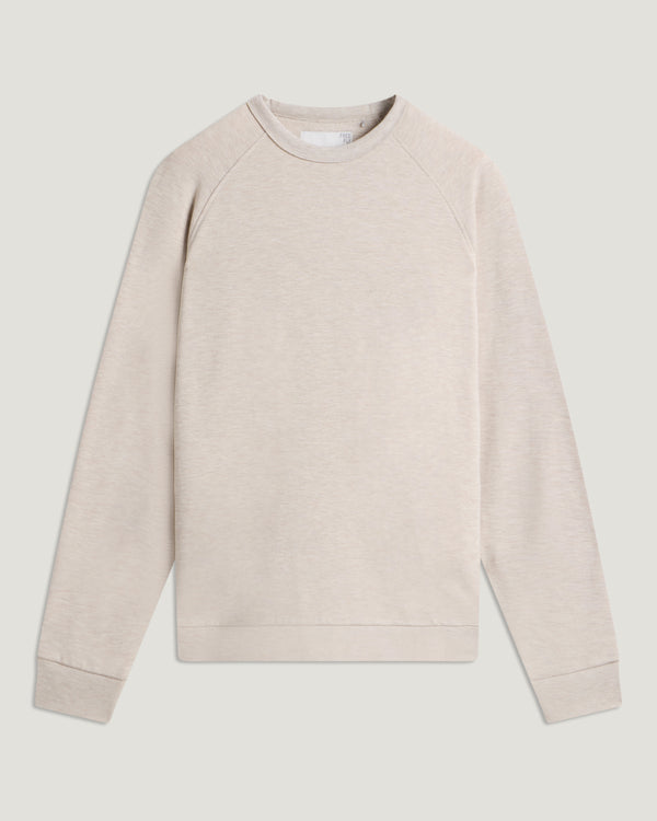 Men's Bamboo Lightweight Fleece Crew - Heather Desert Tan