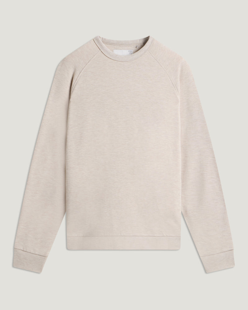 Men's Bamboo Lightweight Fleece Crew - Heather Desert Tan