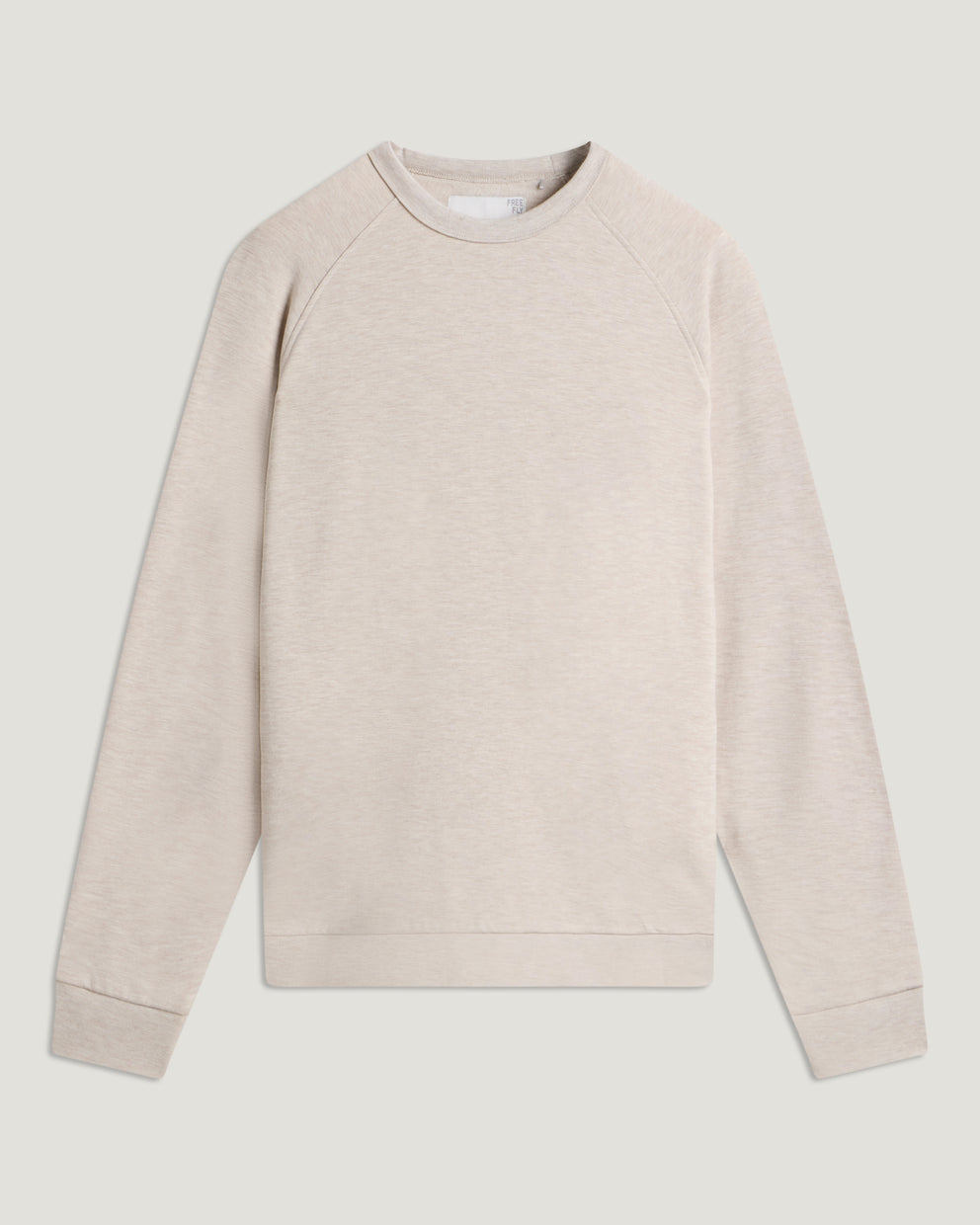Men's Bamboo Lightweight Fleece Crew - Heather Desert Tan