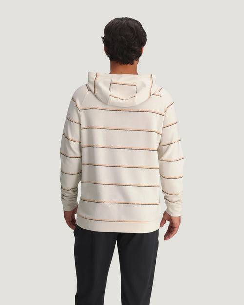 Men's Bamboo Lightweight Fleece Hoodie - Dash Double Stripe Birch