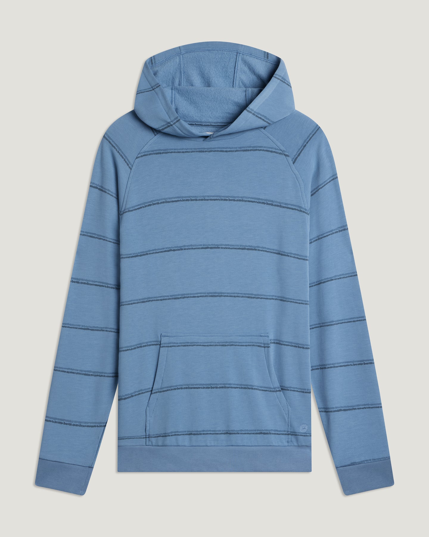 Men's Bamboo Lightweight Fleece Hoodie - Dash Double Stripe Windward Blue