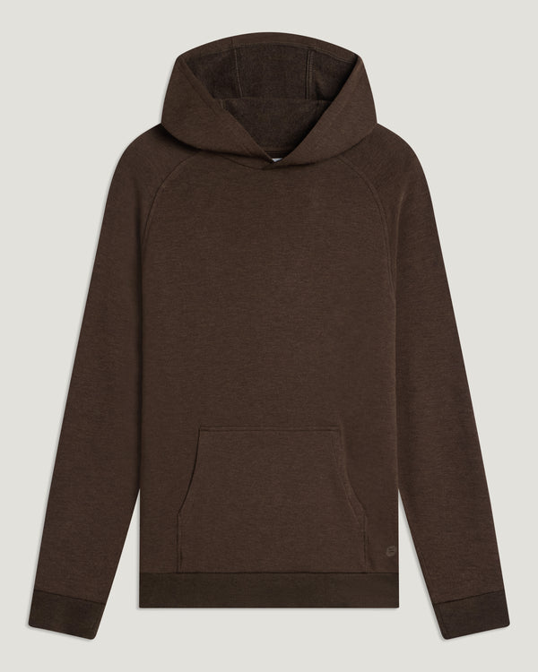 Men's Bamboo Lightweight Fleece Hoodie - Heather Dark Brown
