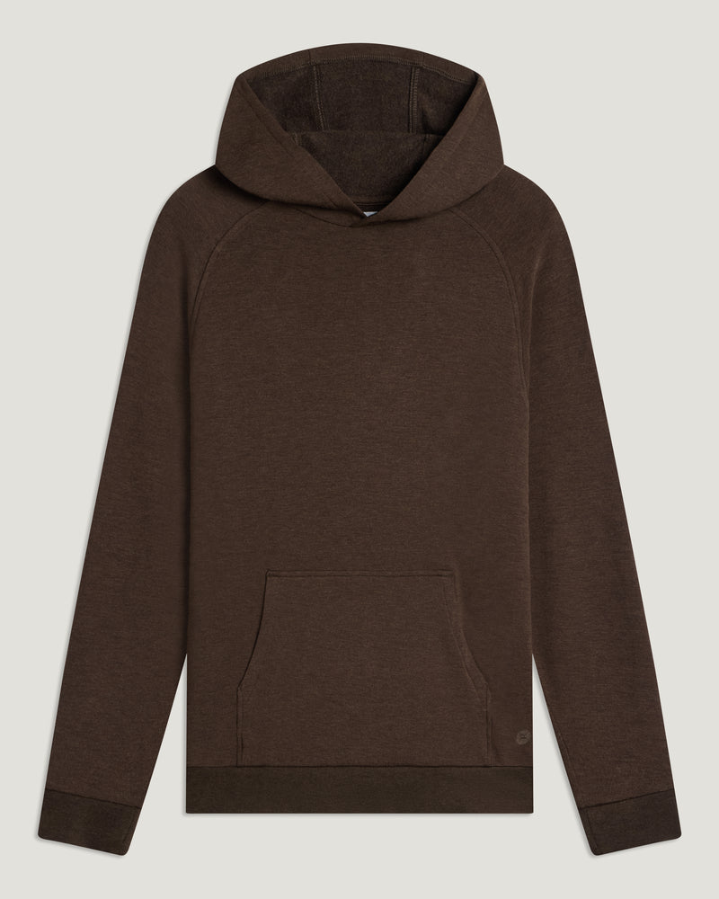 Men's Bamboo Lightweight Fleece Hoodie - Heather Dark Brown