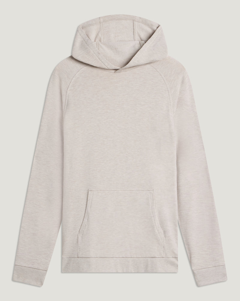 Men's Bamboo Lightweight Fleece Hoodie - Heather Desert Tan