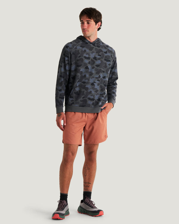 Men's Bamboo Lightweight Fleece Hoodie - Vintage Camo Black