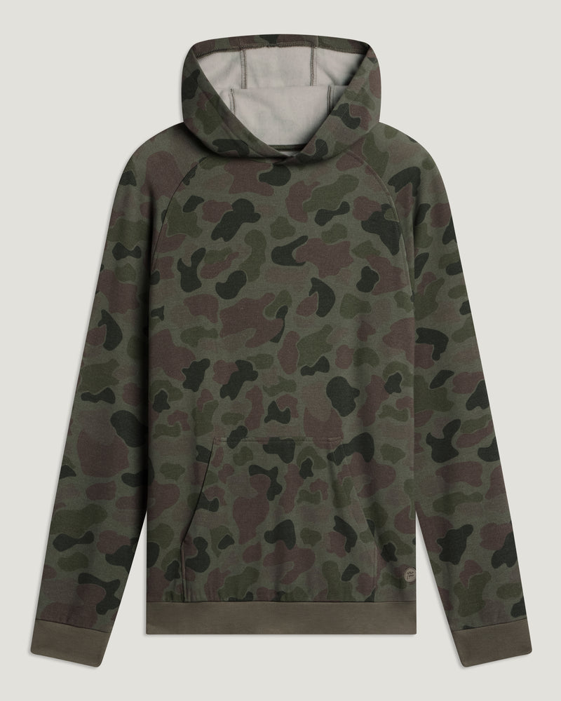 Men's Bamboo Lightweight Fleece Hoodie - Vintage Camo Oil Green