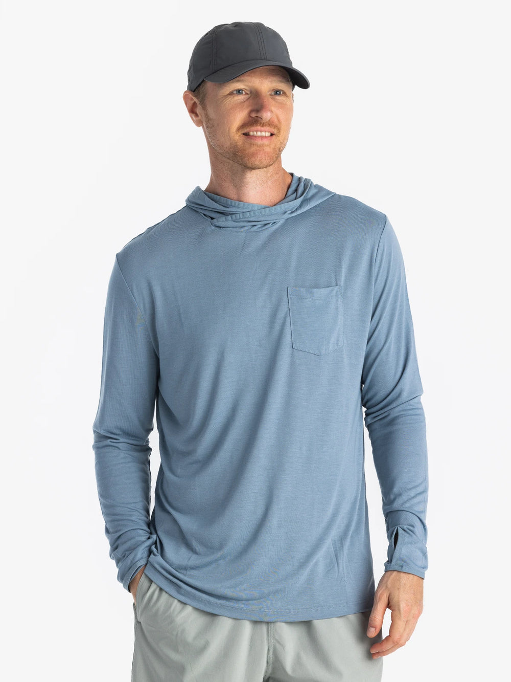 Men's Bamboo Lightweight Hoodie - Blue Fog second image