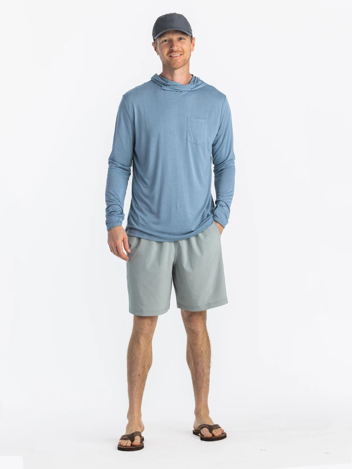 Men's Bamboo Lightweight Hoodie - Blue Fog