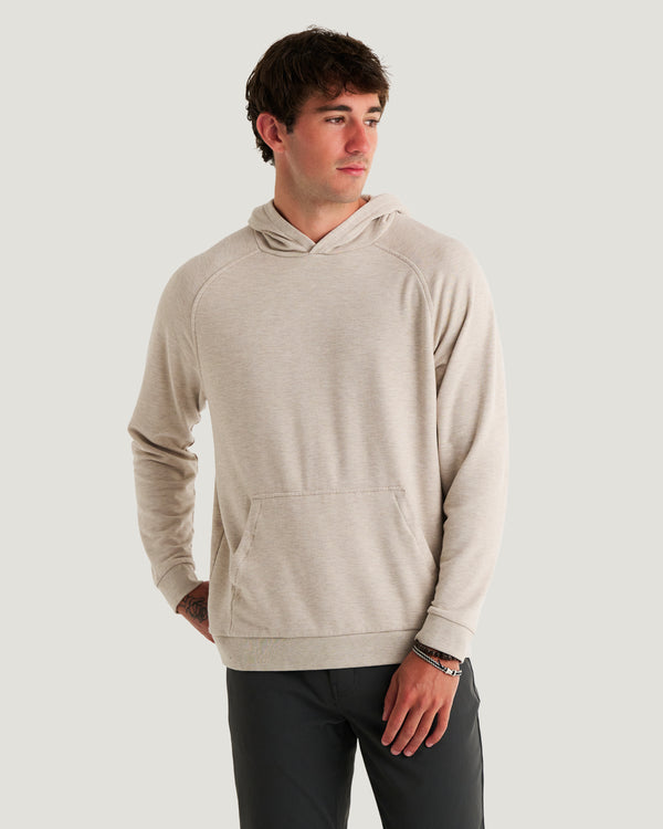 Men's Bamboo Lightweight Fleece Hoodie - Heather Desert Tan