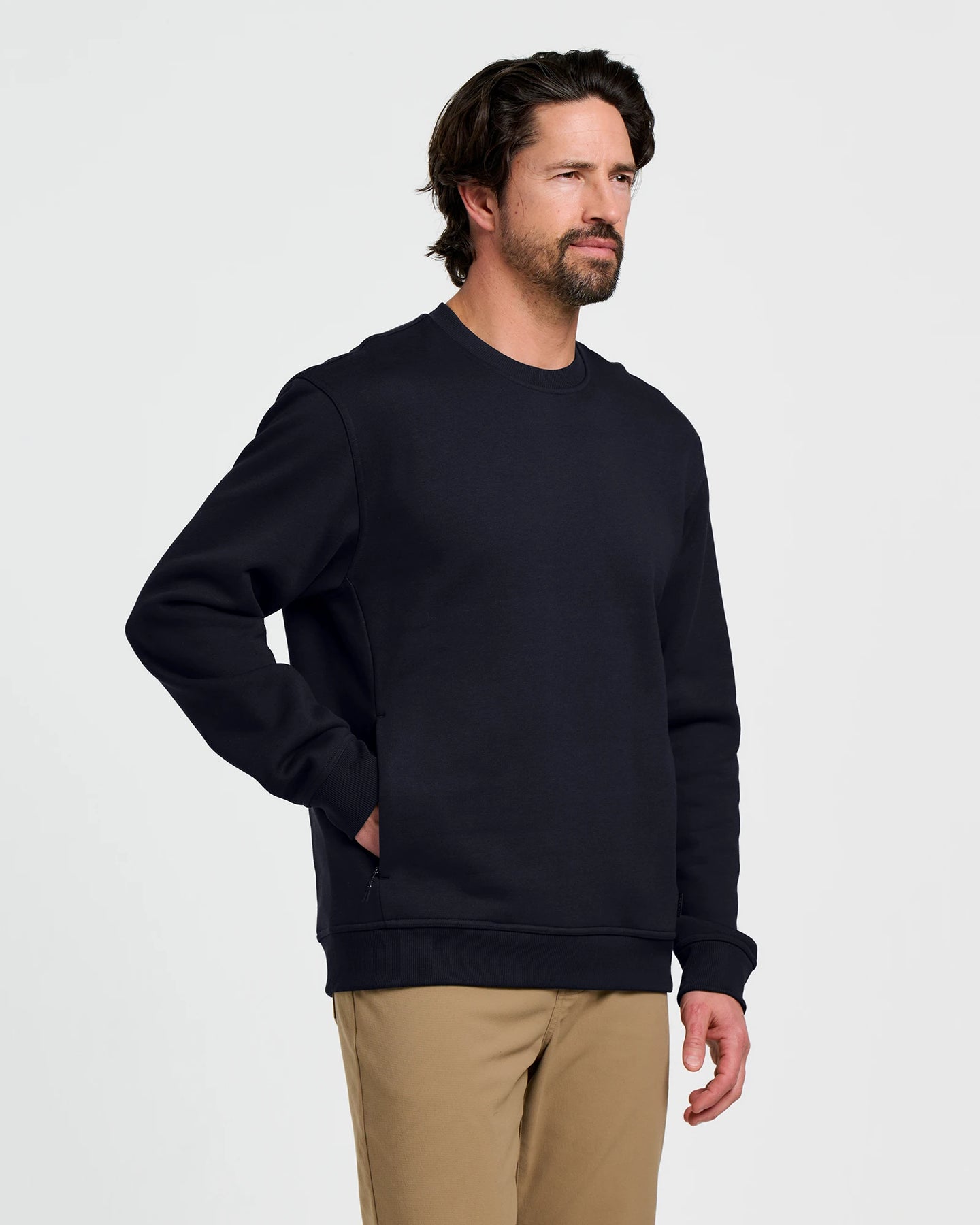 Men's Bamboo Northcoast Fleece Crew - Black