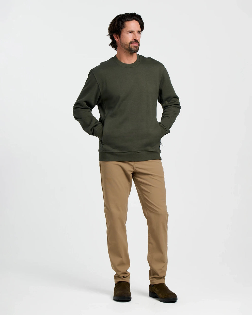 Men's Bamboo Northcoast Fleece Crew - Dark Forest