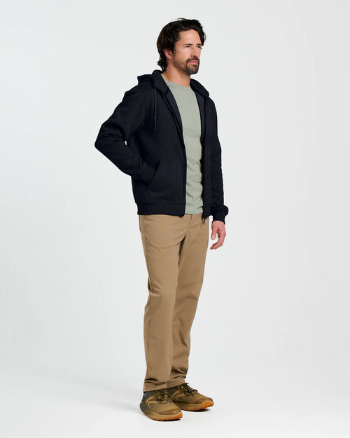 Men's Bamboo Northcoast Fleece Full Zip Hoodie - Black