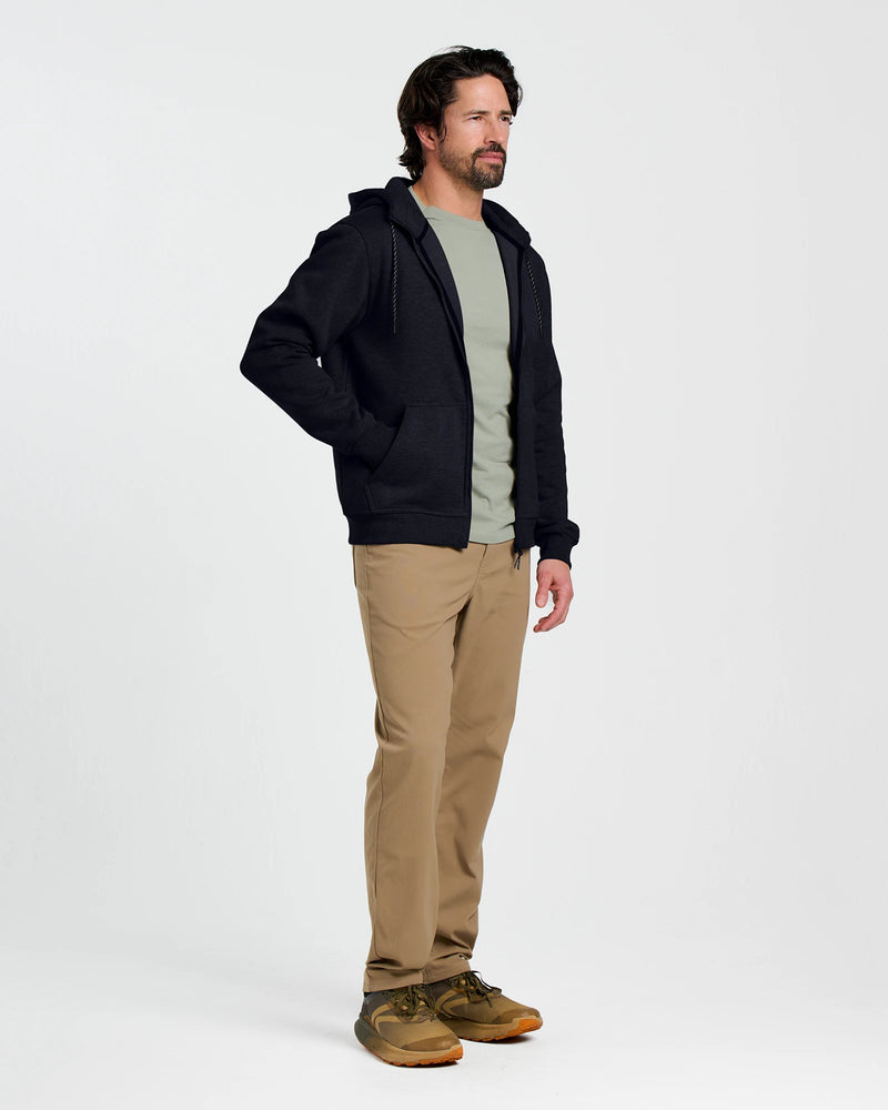 Men's Bamboo Northcoast Fleece Full Zip Hoodie - Black