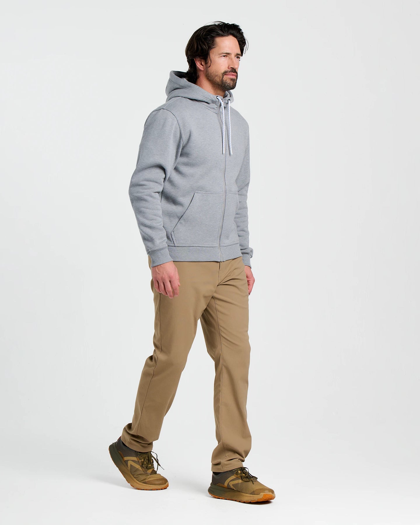 Men's Bamboo Northcoast Fleece Full Zip Hoodie - Heather Grey