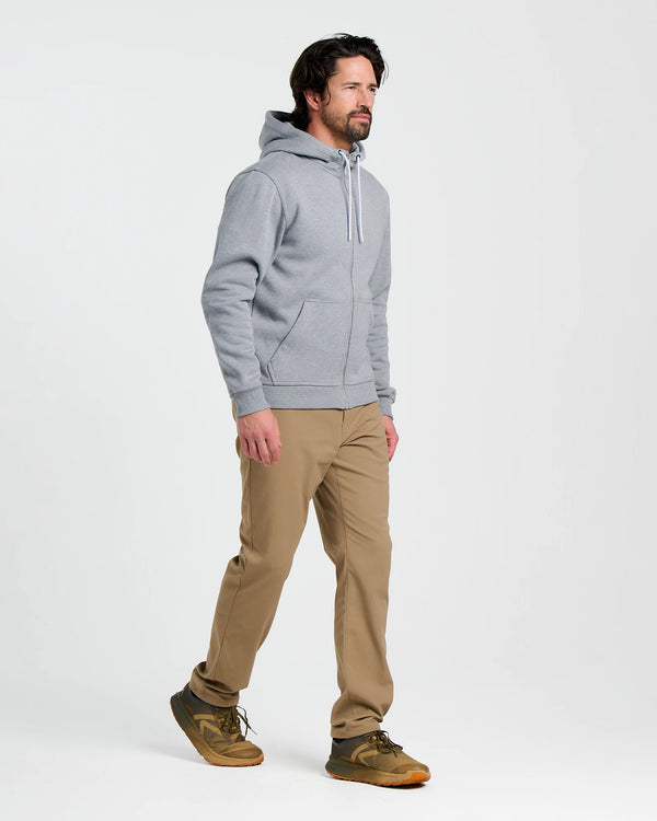 Men's Bamboo Northcoast Fleece Full Zip Hoodie - Heather Grey