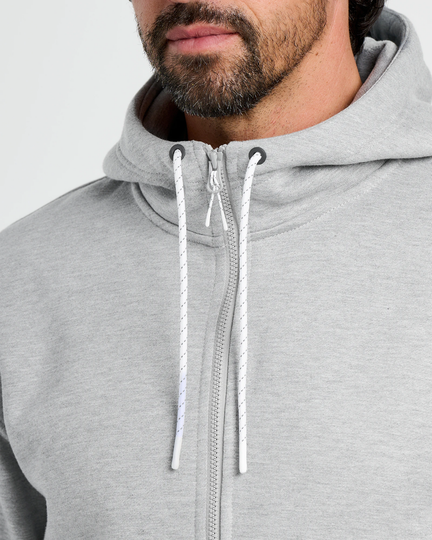 Men's Bamboo Northcoast Fleece Full Zip Hoodie - Heather Grey