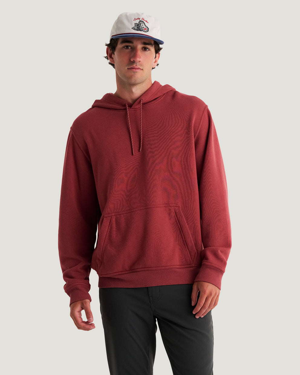 Men's Bamboo Northcoast Fleece Pullover Hoodie - Red Currant