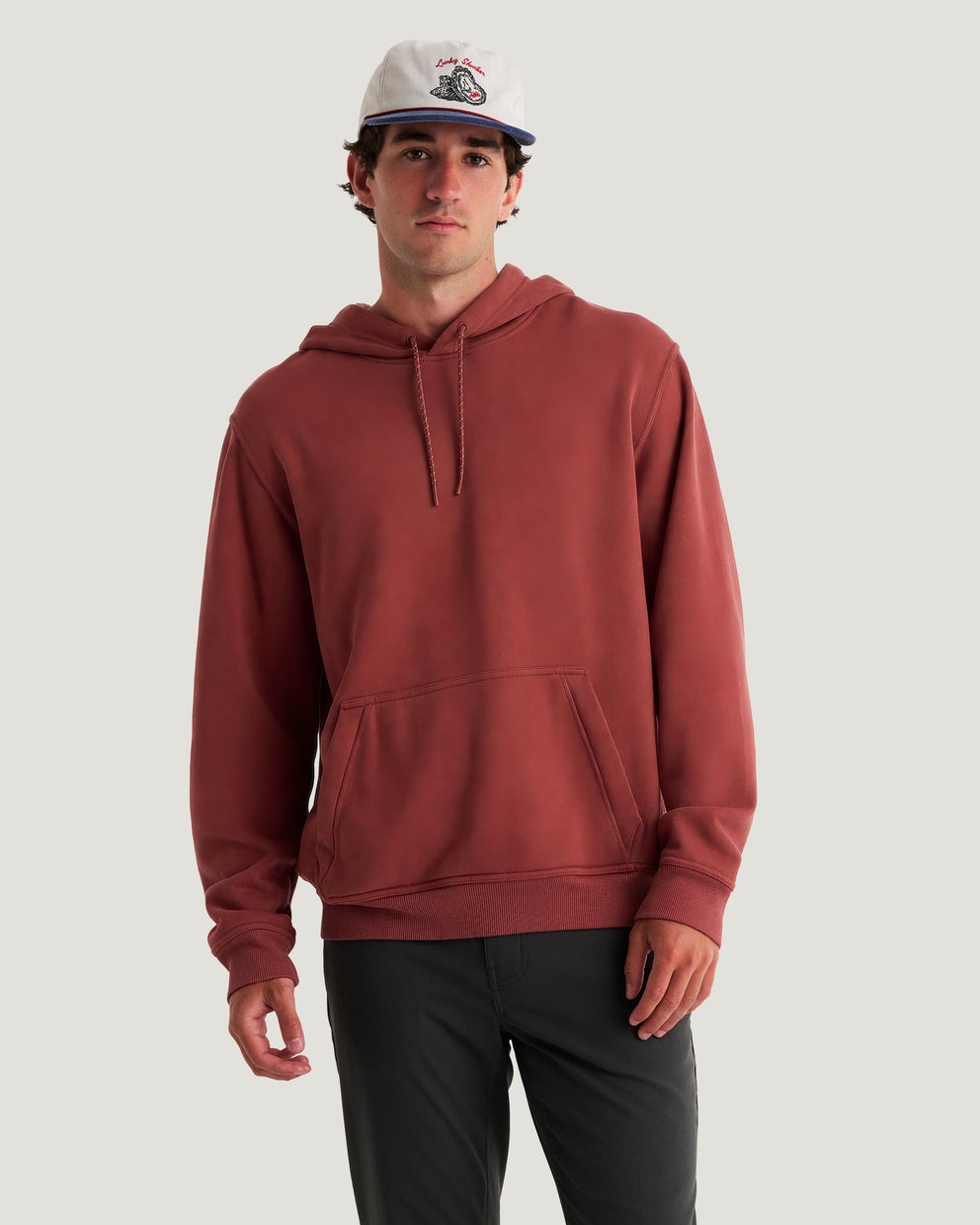 Men's Bamboo Northcoast Fleece Pullover Hoodie - Red Currant