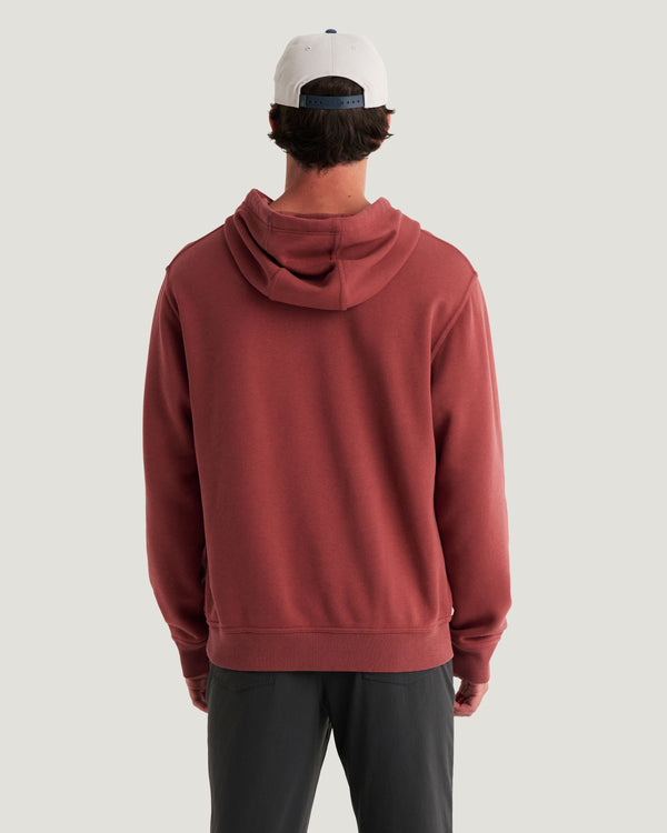 Men's Bamboo Northcoast Fleece Pullover Hoodie - Red Currant