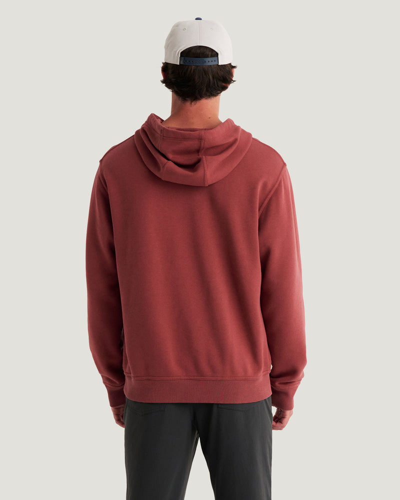 Men's Bamboo Northcoast Fleece Pullover Hoodie - Red Currant