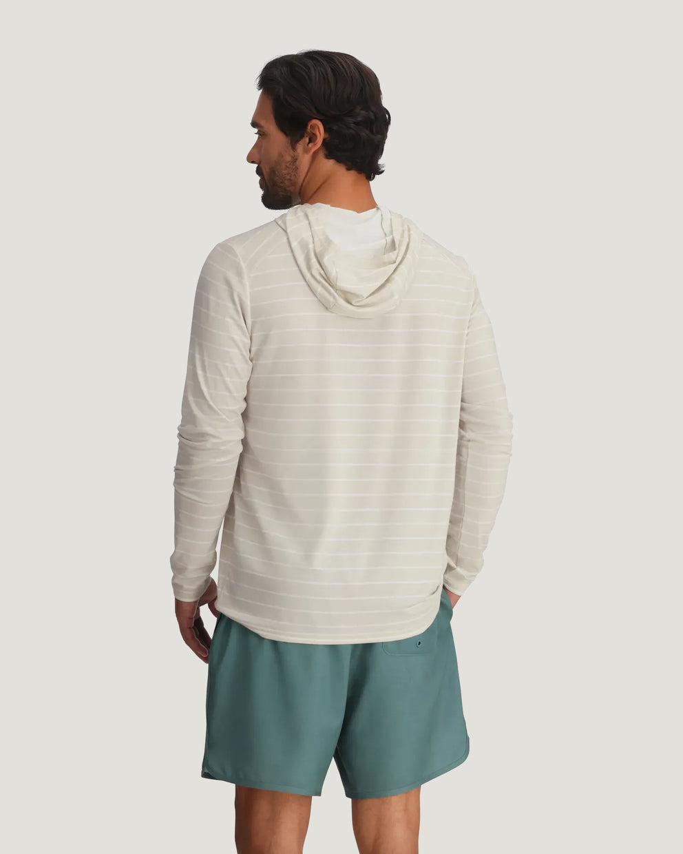 Men's Bamboo Shade Hoodie - Dash Stripe Birch