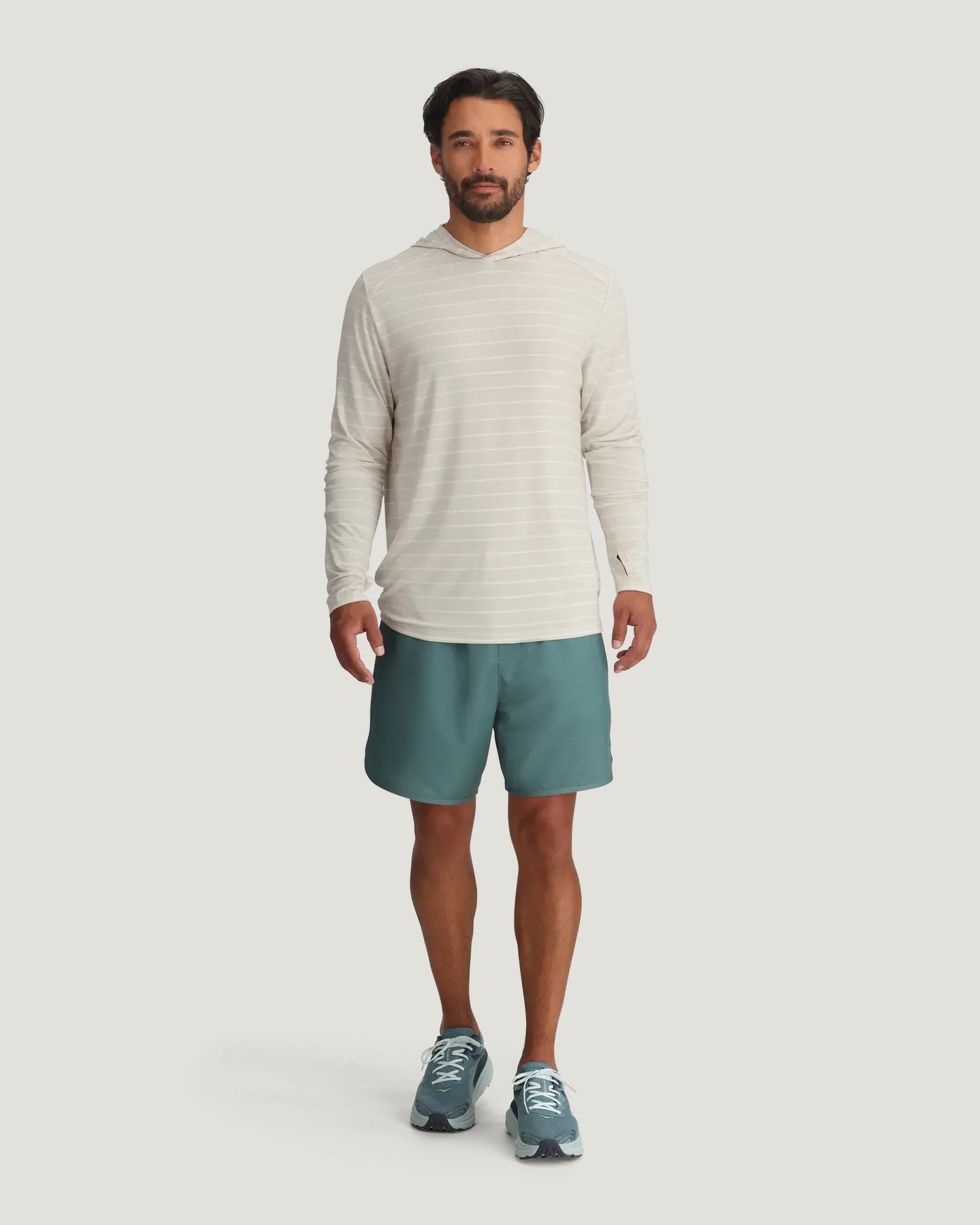 Men's Bamboo Shade Hoodie - Dash Stripe Birch