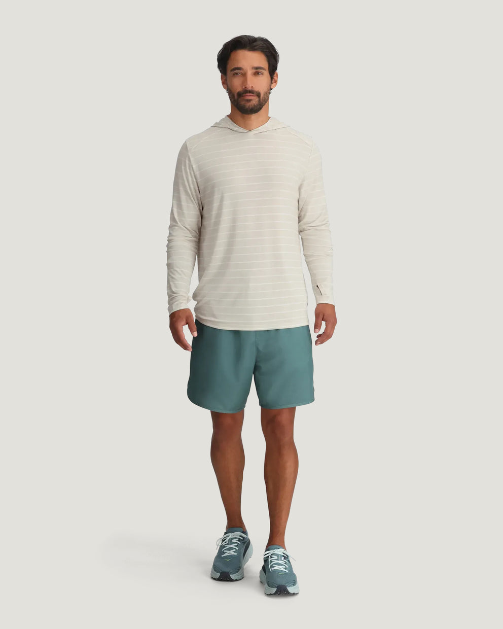 Men's Bamboo Shade Hoodie - Dash Stripe Birch