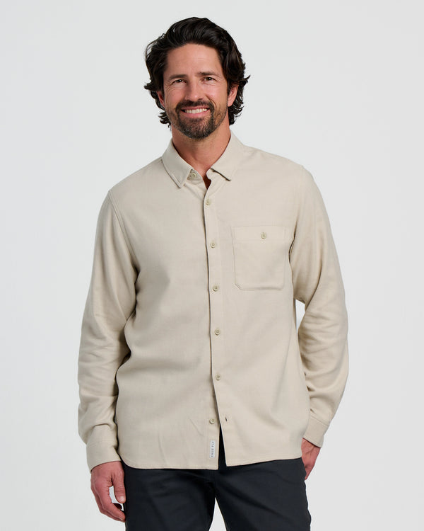 Men's Seawool Flannel Shirt - Sandstone