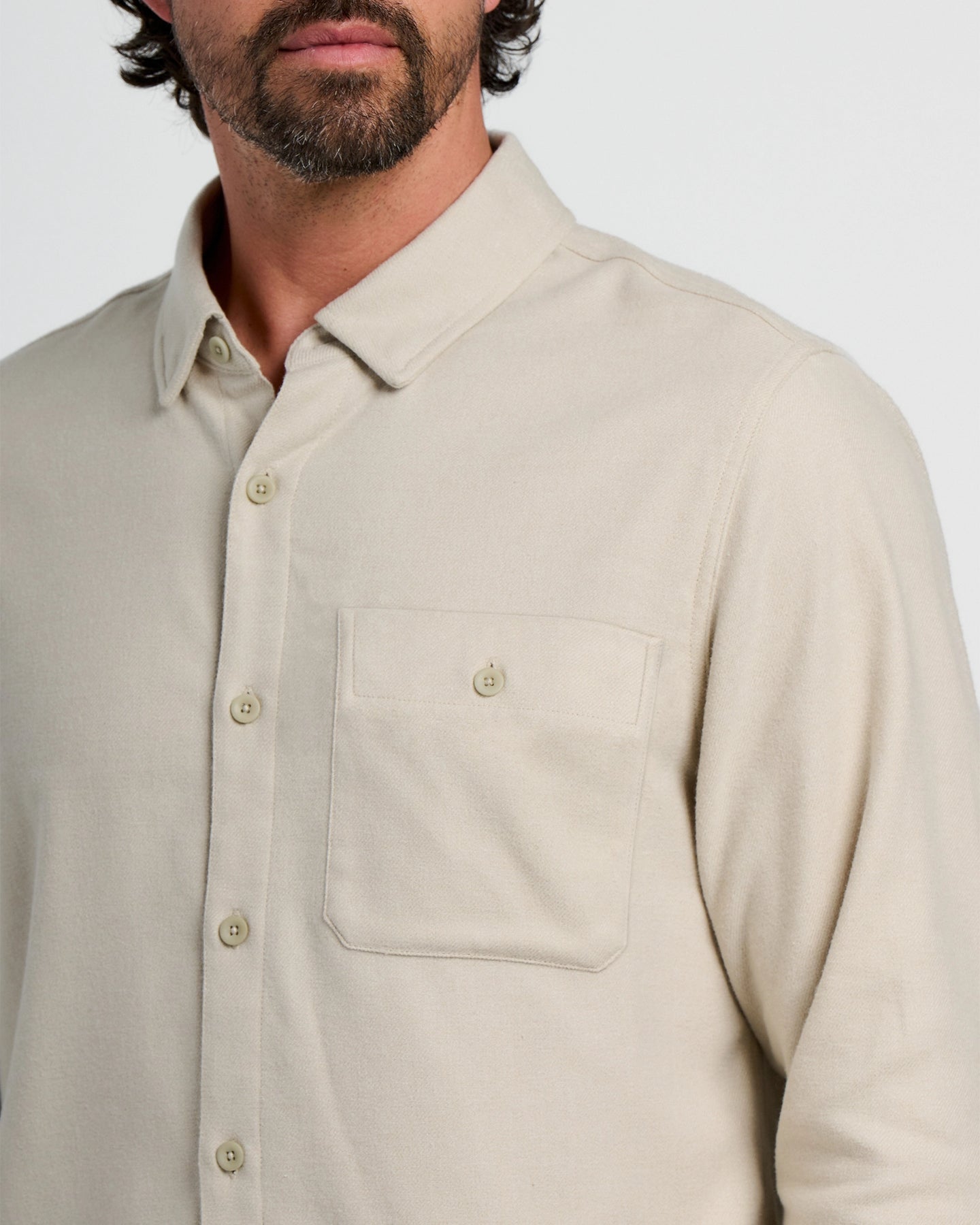 Men's Seawool Flannel Shirt - Sandstone